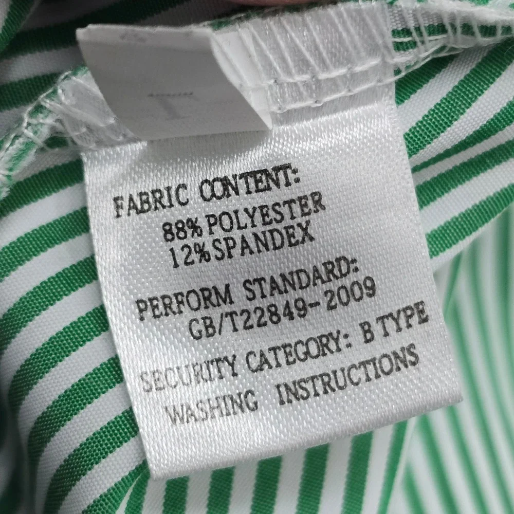 2 Piece Striped Palazzo Pants Set Rosette Top Wide Leg Green White Womens L NIP